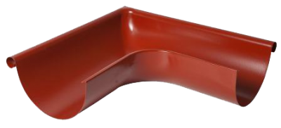 Детальное фото угол желоба внешний 90 гр, сталь, d-125 мм, красный, aquasystem
